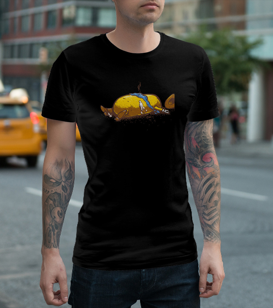 Fistful Of Cream Western Butter Stick Duel Scene T-Shirt