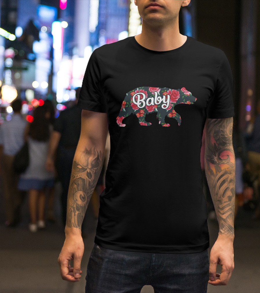 Floral Baby Bear Roses T-Shirt