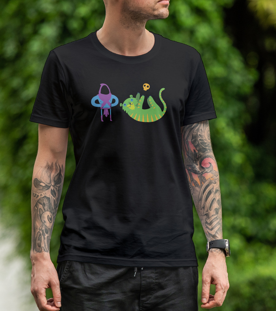 Foiled Again With Colorful Knight And Tiger Skull T-Shirt