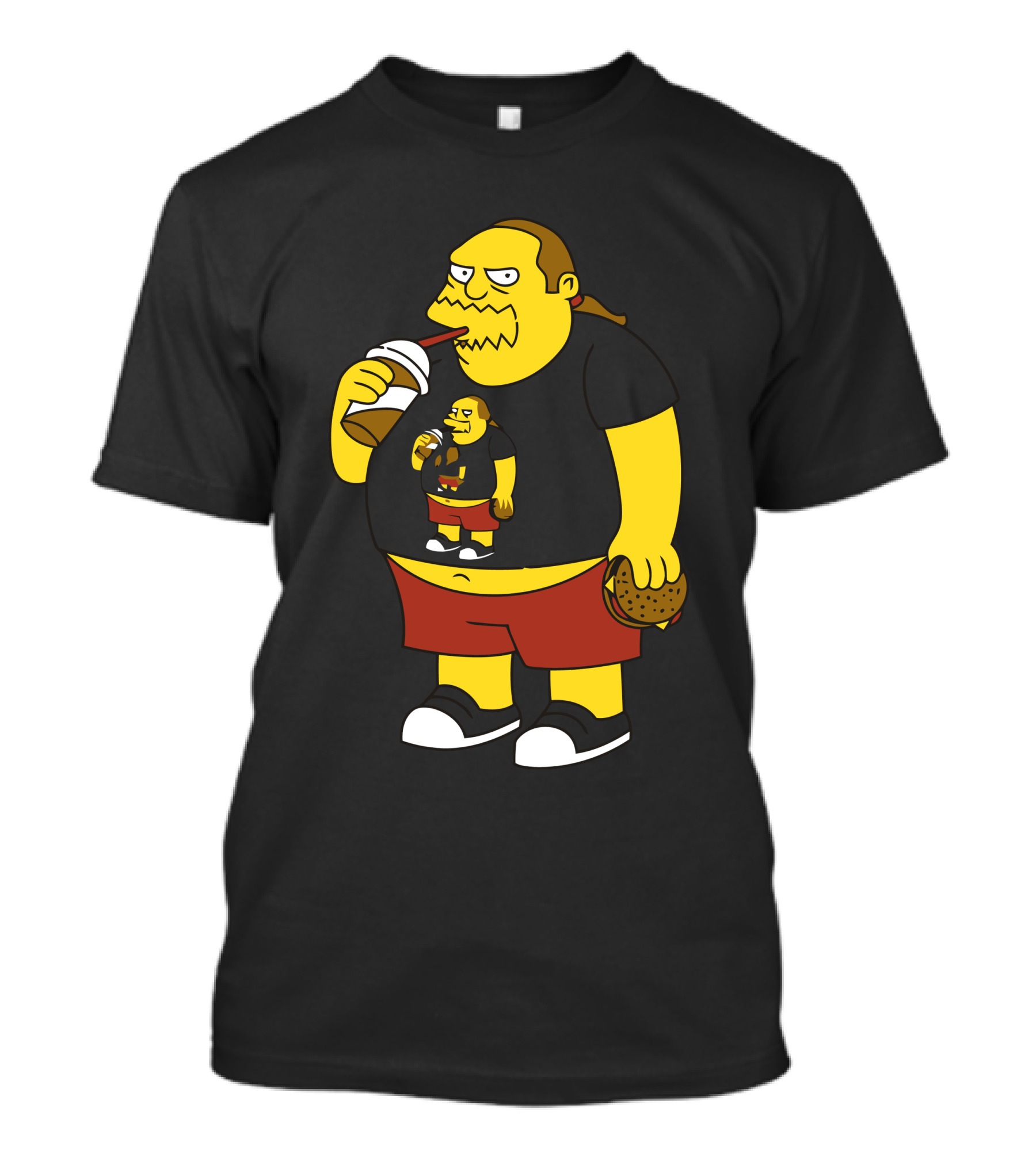 Fractal Comic Book Guy Recursion Coffee And Burger T-Shirt