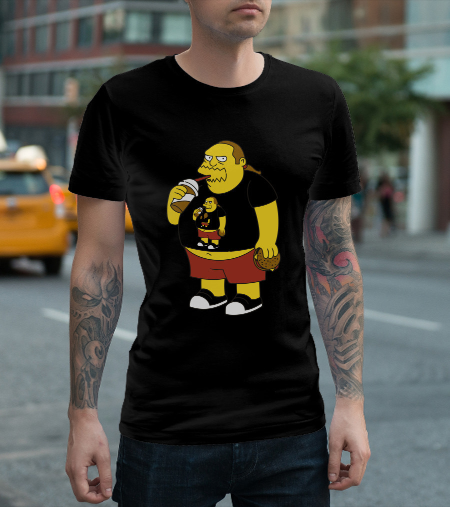 Fractal Comic Book Guy Recursion Coffee And Burger T-Shirt
