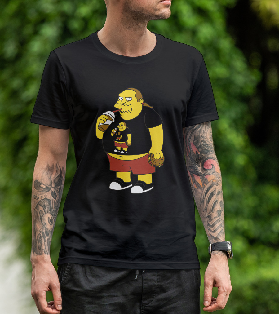 Fractal Comic Book Guy Recursion Coffee And Burger T-Shirt