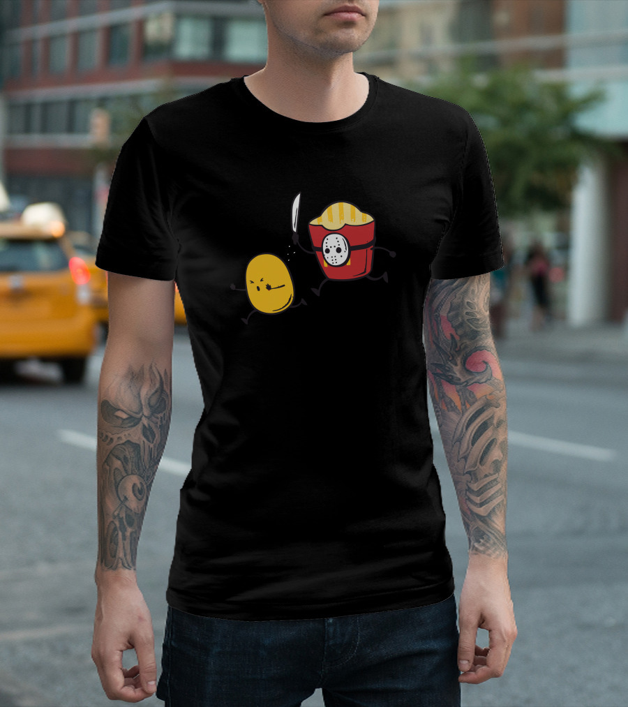 French Fried Jason Horror Mashup with Masked Potatoes T-Shirt
