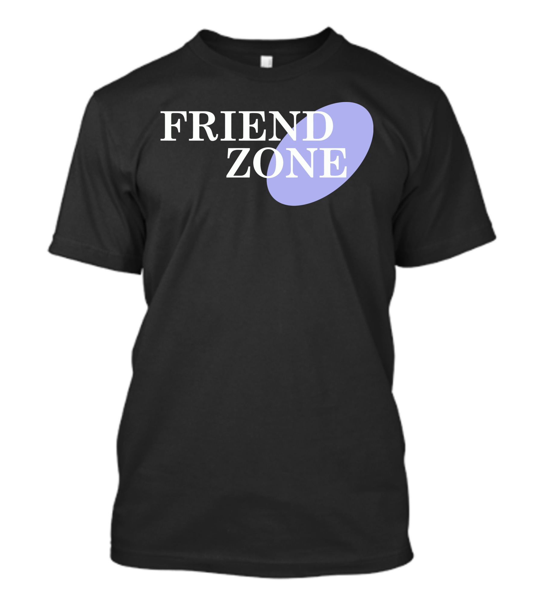 Friend Zone White Text On Black With Light Purple Accent T-Shirt