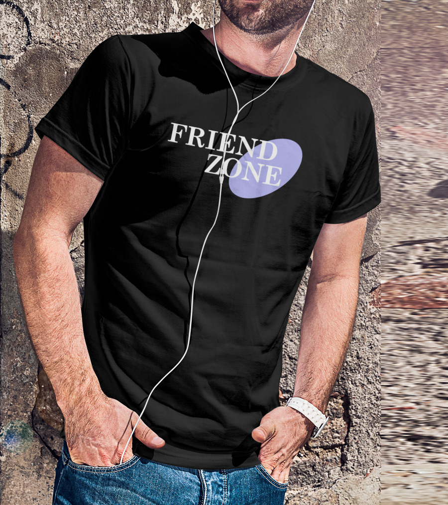 Friend Zone White Text On Black With Light Purple Accent T-Shirt