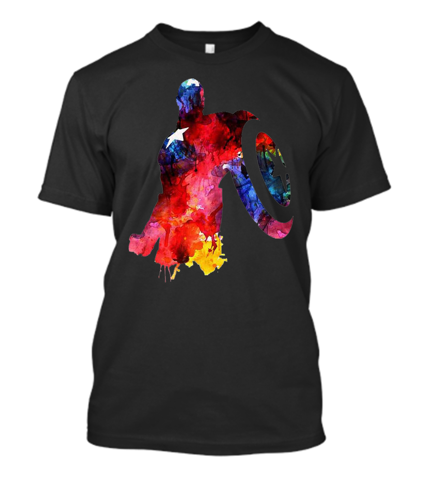 Full Color Hero Silhouette Shield T-Shirt