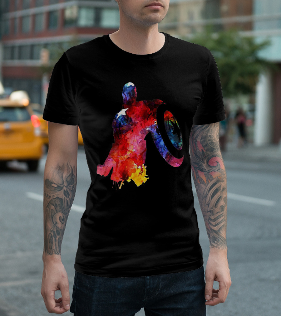 Full Color Hero Silhouette Shield T-Shirt