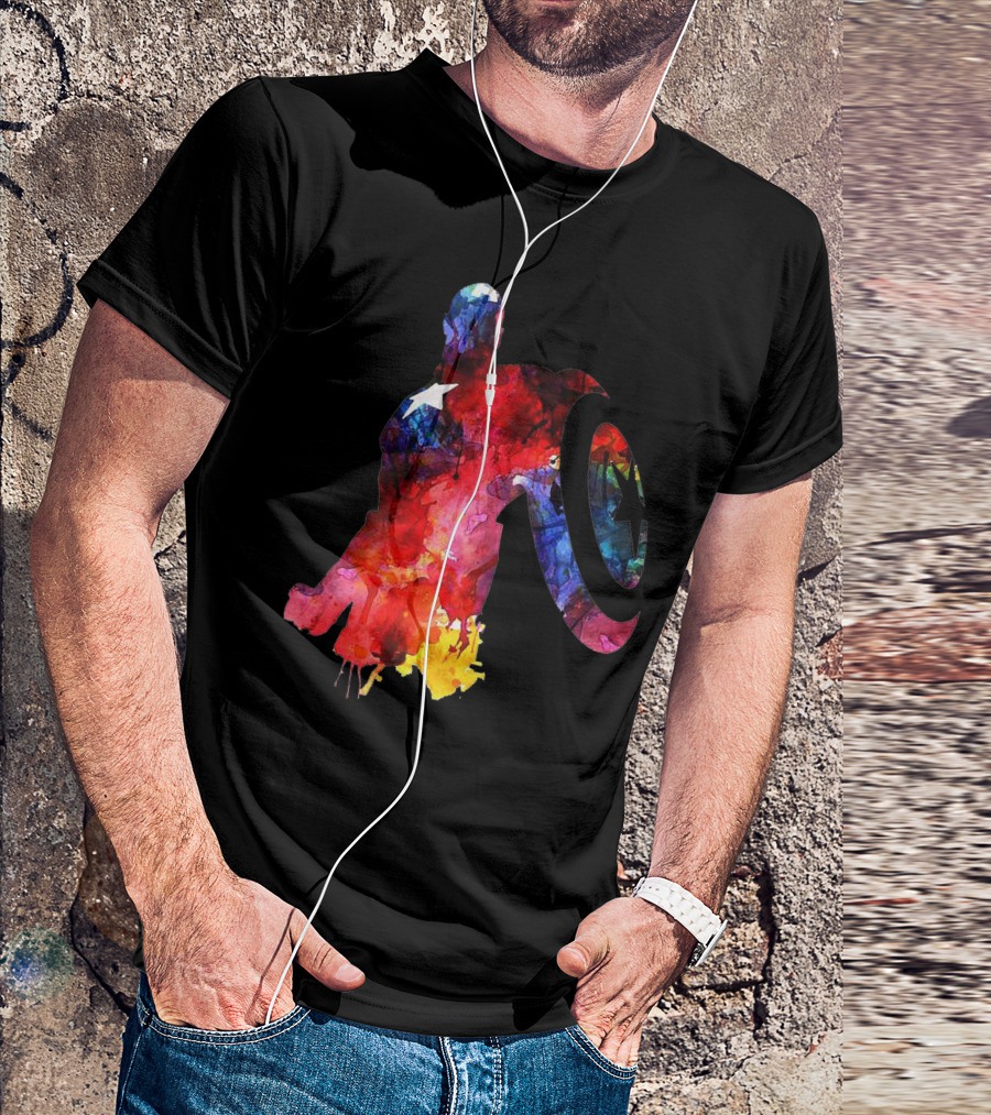 Full Color Hero Silhouette Shield T-Shirt