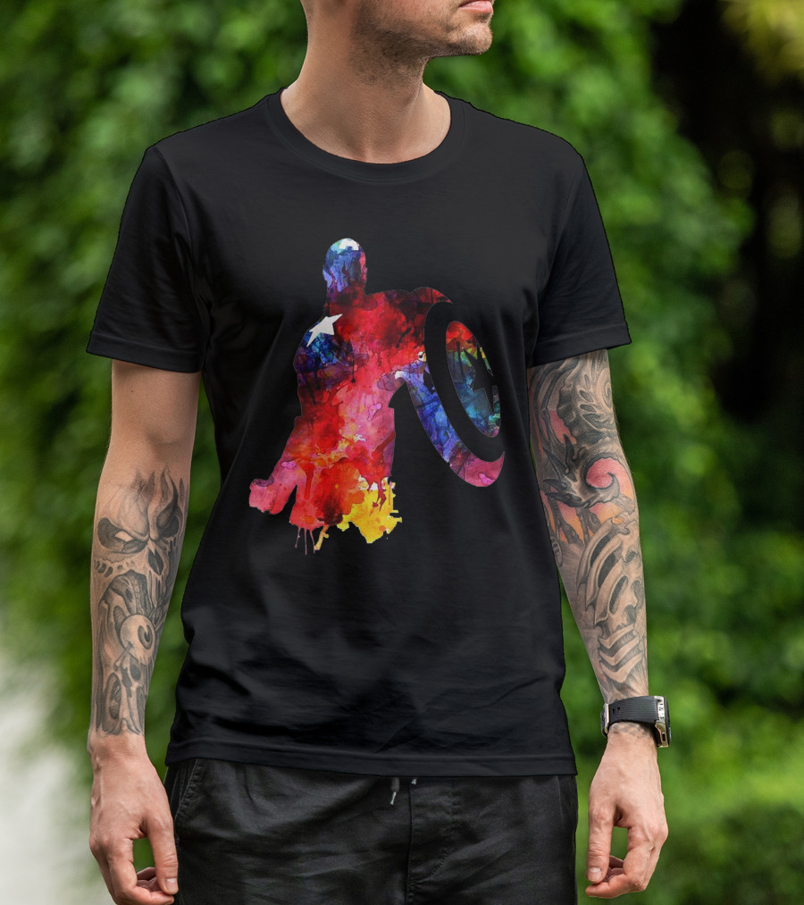 Full Color Hero Silhouette Shield T-Shirt