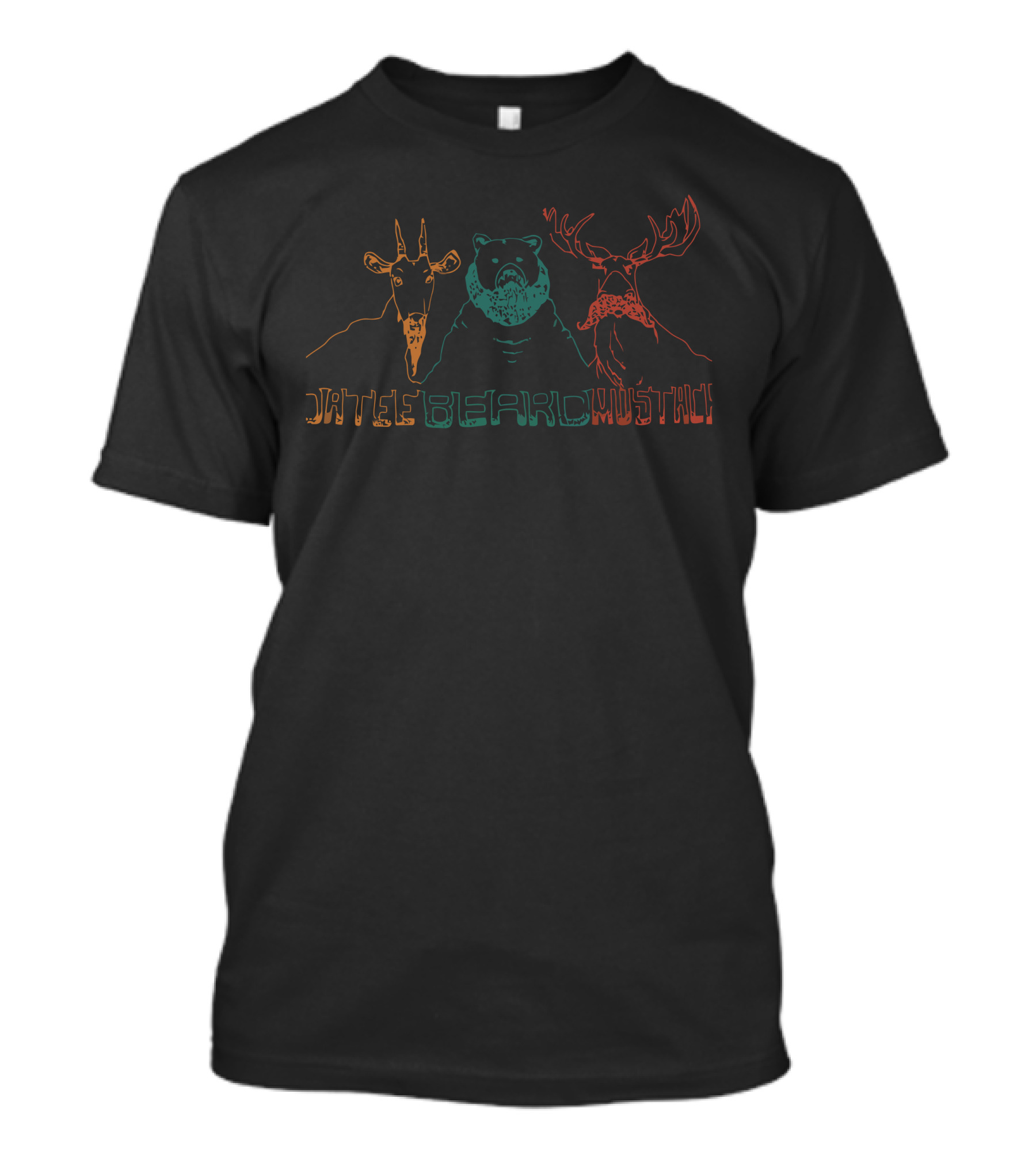 Goatee Beard Mustache Goat Bear Moose Trio T-Shirt