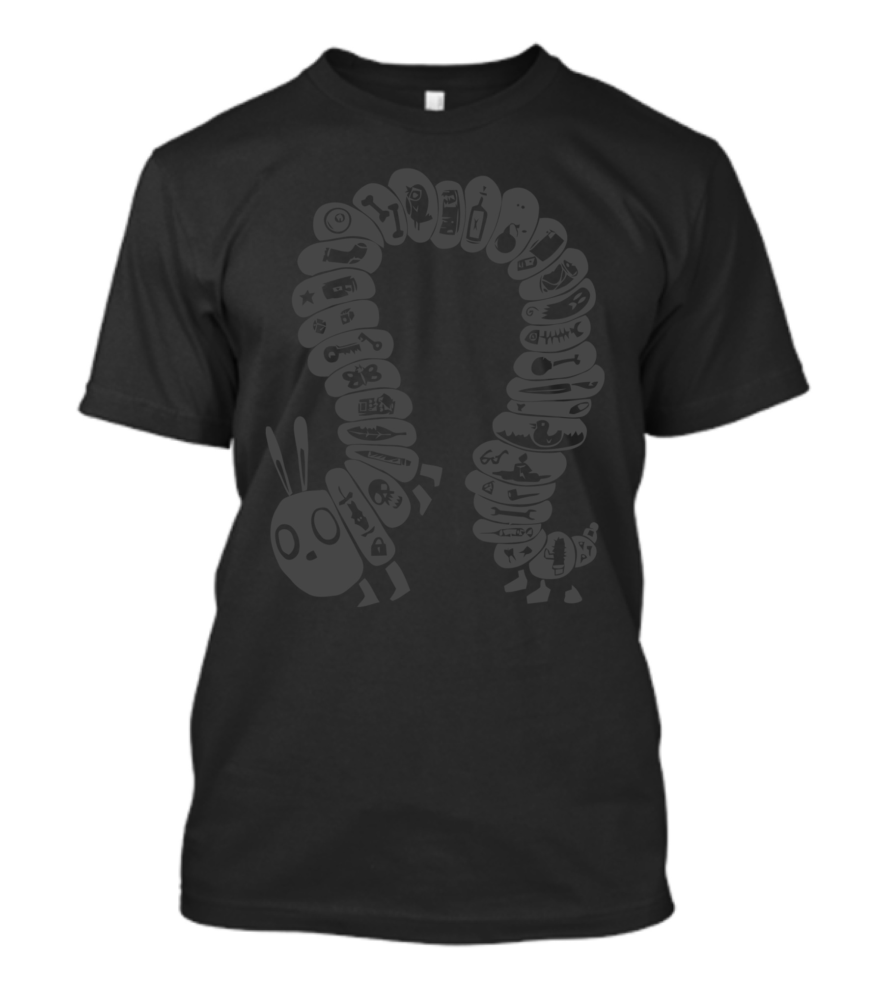 Greedy Caterpillar Curious Adventure Icons T-Shirt