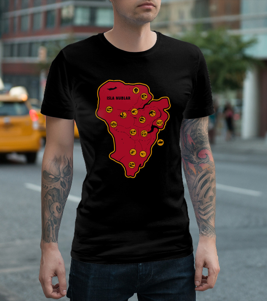 Isla Nublar Dinosaur Map Adventure Icons T-Shirt