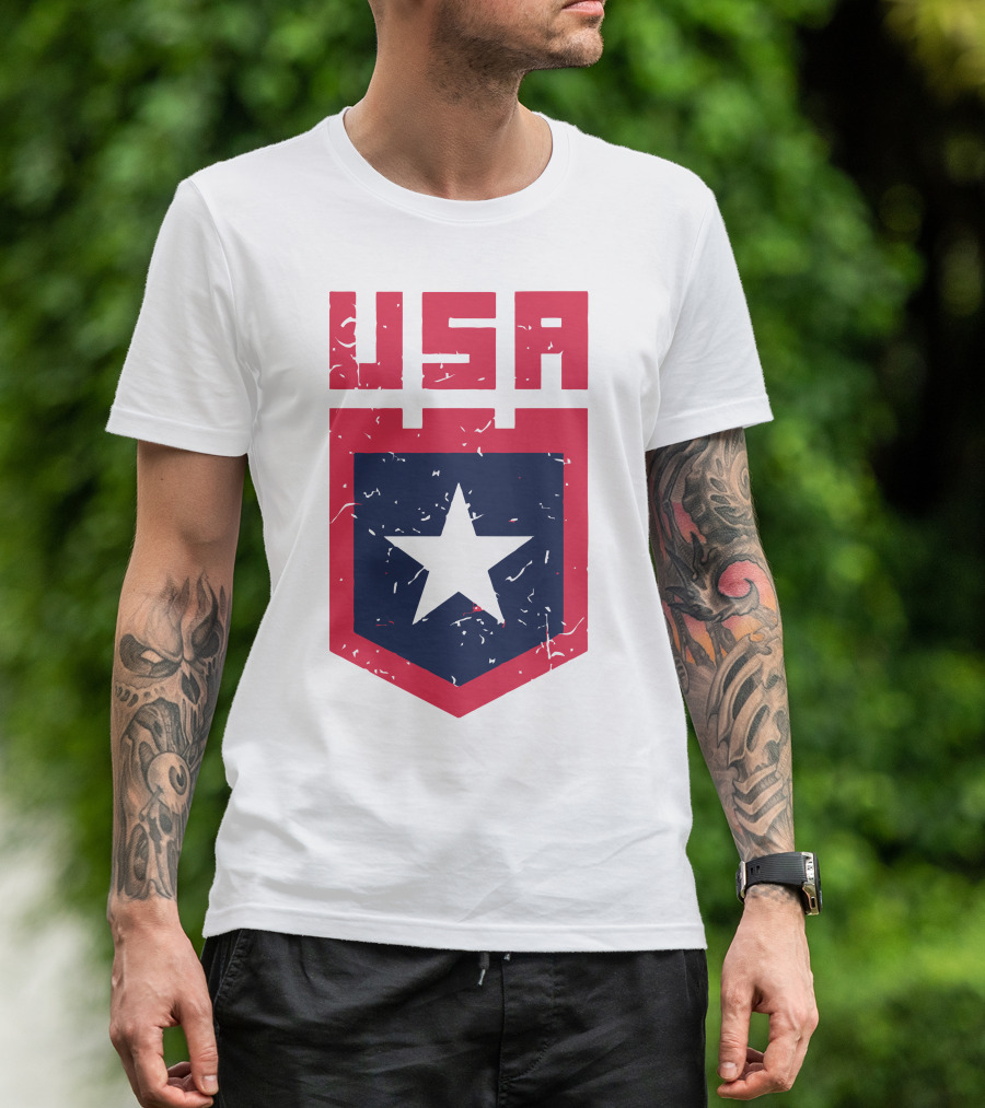 USA Star Shield Land Of The Free T-Shirt