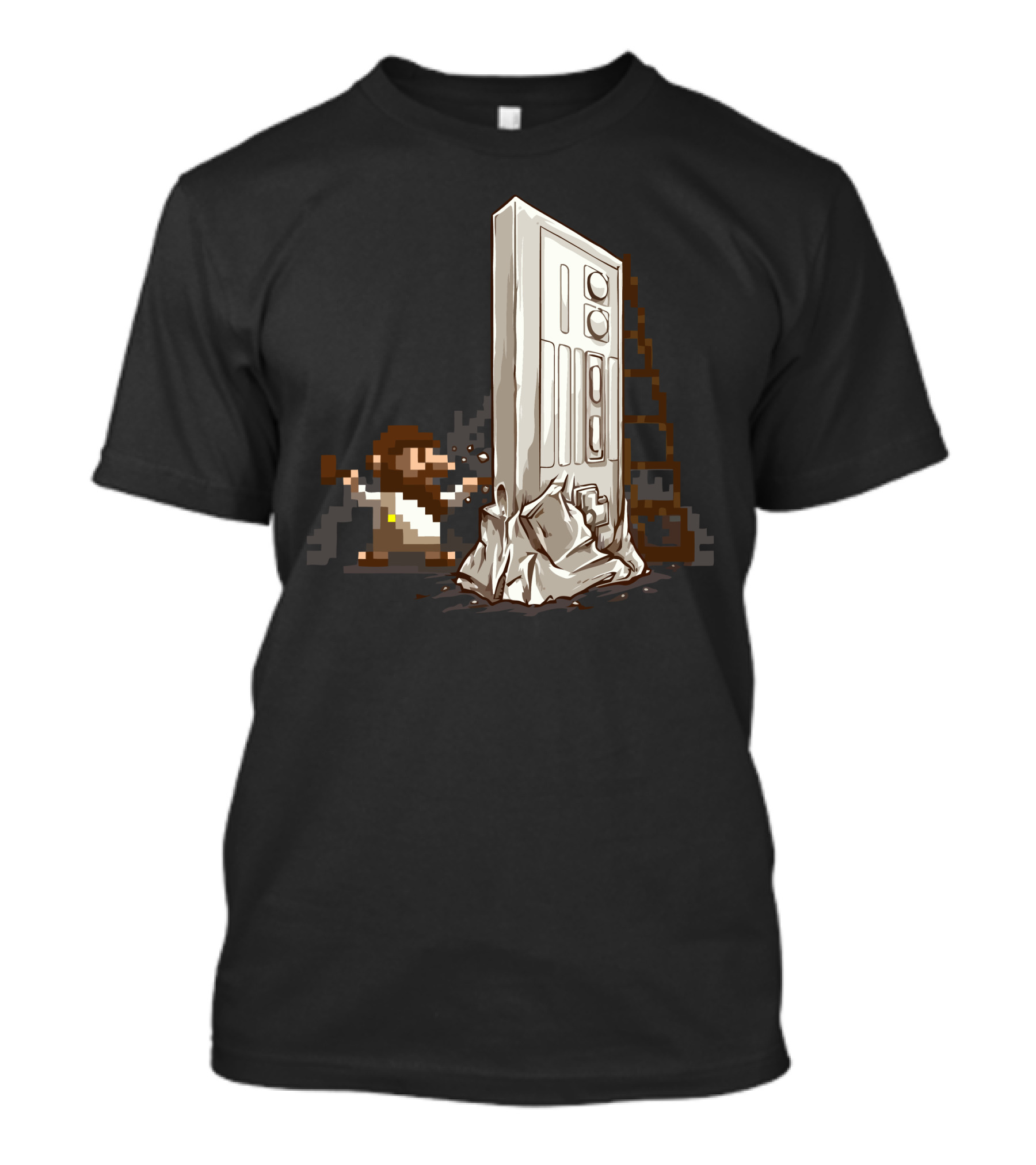 Le Nesaissance Pixel Art Arcade Cabinet Statue T-Shirt