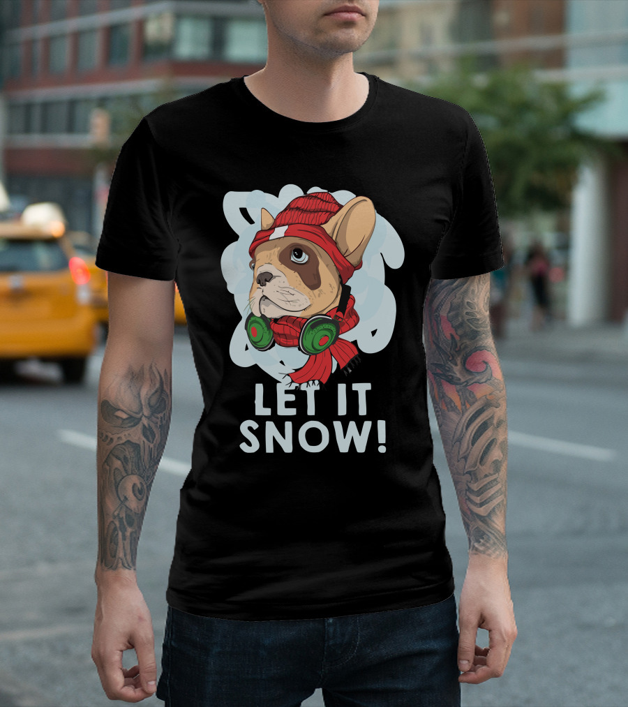 LET IT SNOW French Bulldog Winter T-Shirt