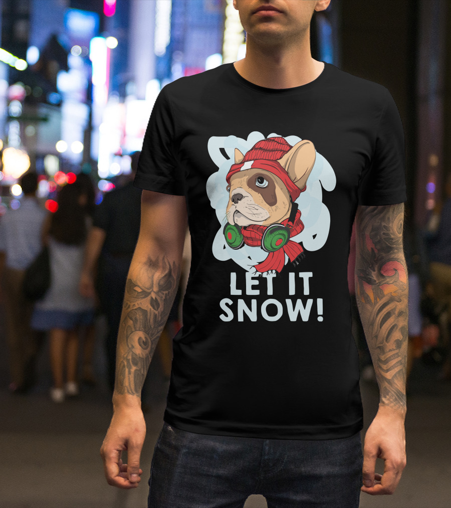 LET IT SNOW French Bulldog Winter T-Shirt