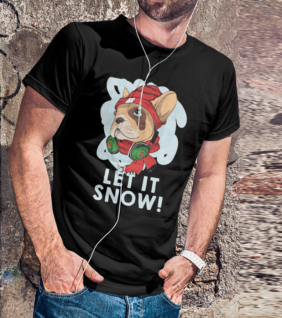 LET IT SNOW French Bulldog Winter T-Shirt
