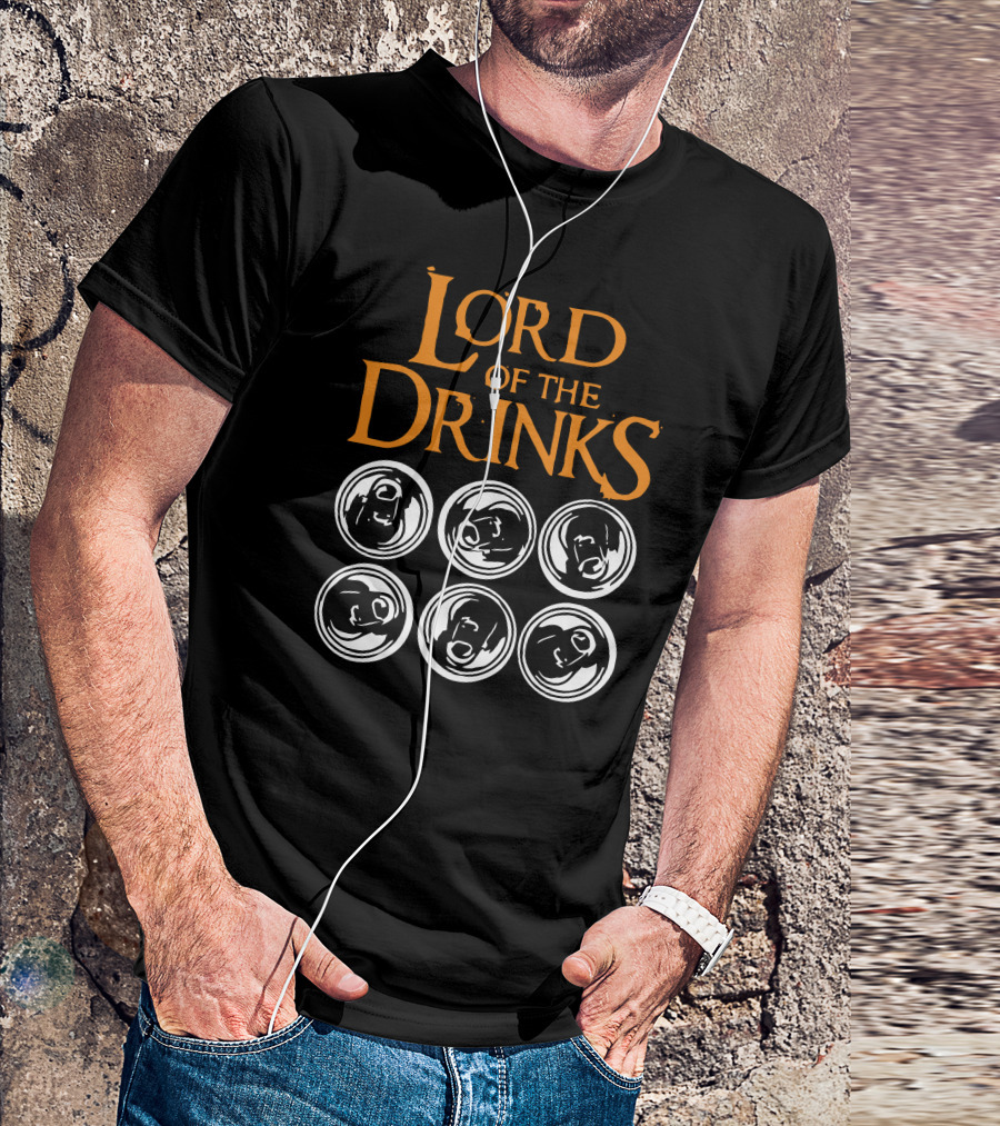 Lord Of The Drinks Beer Glass Circles T-Shirt