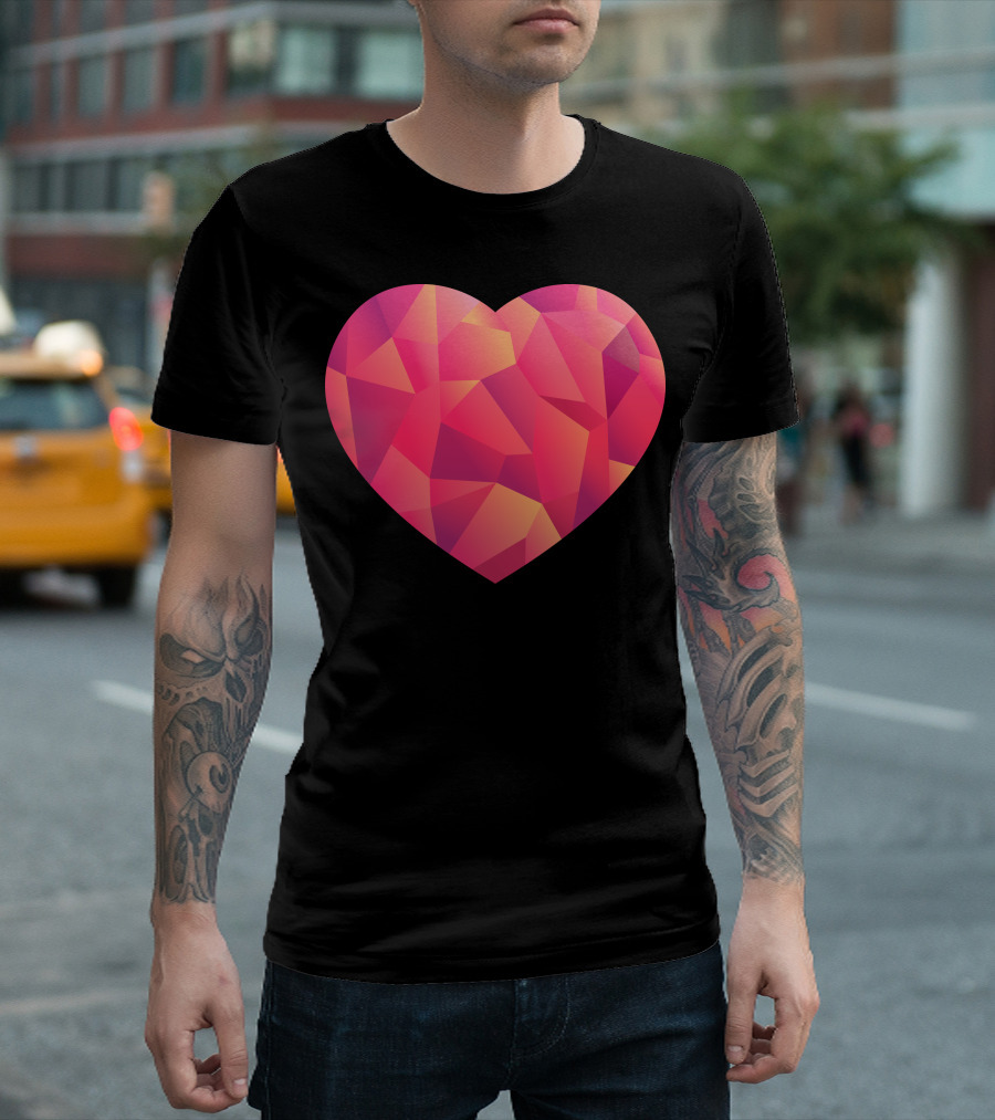 Love Geometric Heart Polygon T-Shirt