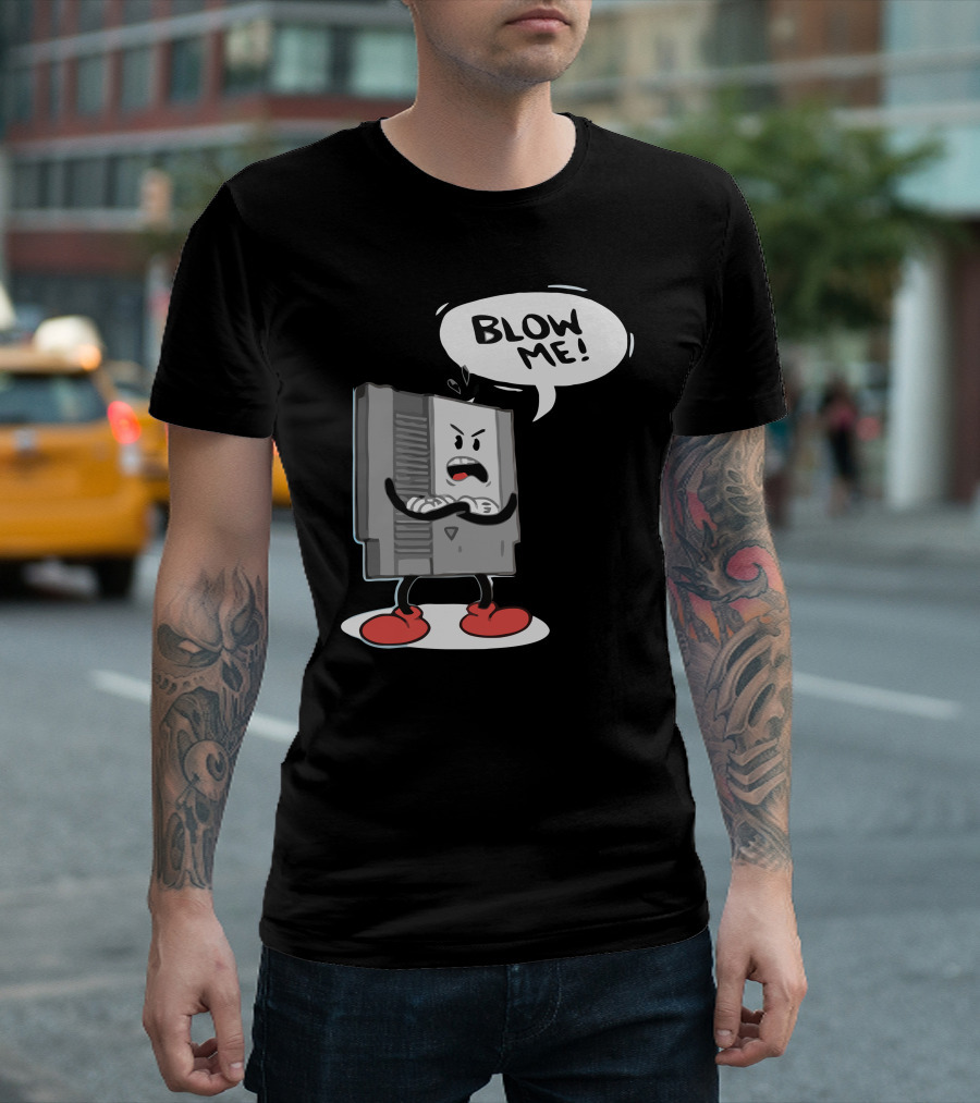 Nes Game Cartridge Blow Me Comic T-Shirt