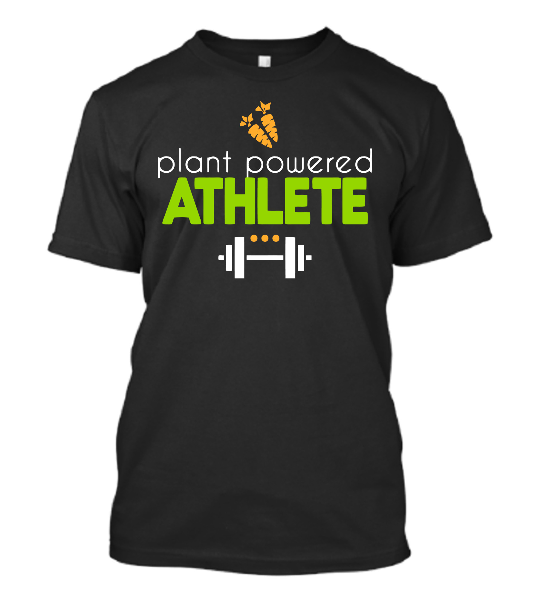 Plant Powered Athlete Carrot Dumbbell Fitness T-Shirt
