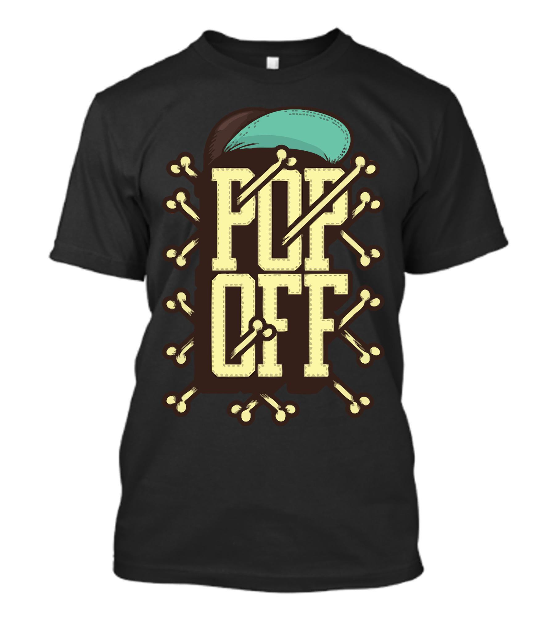 Pop Off Skull And Bones Motif Snapback Cap T-Shirt