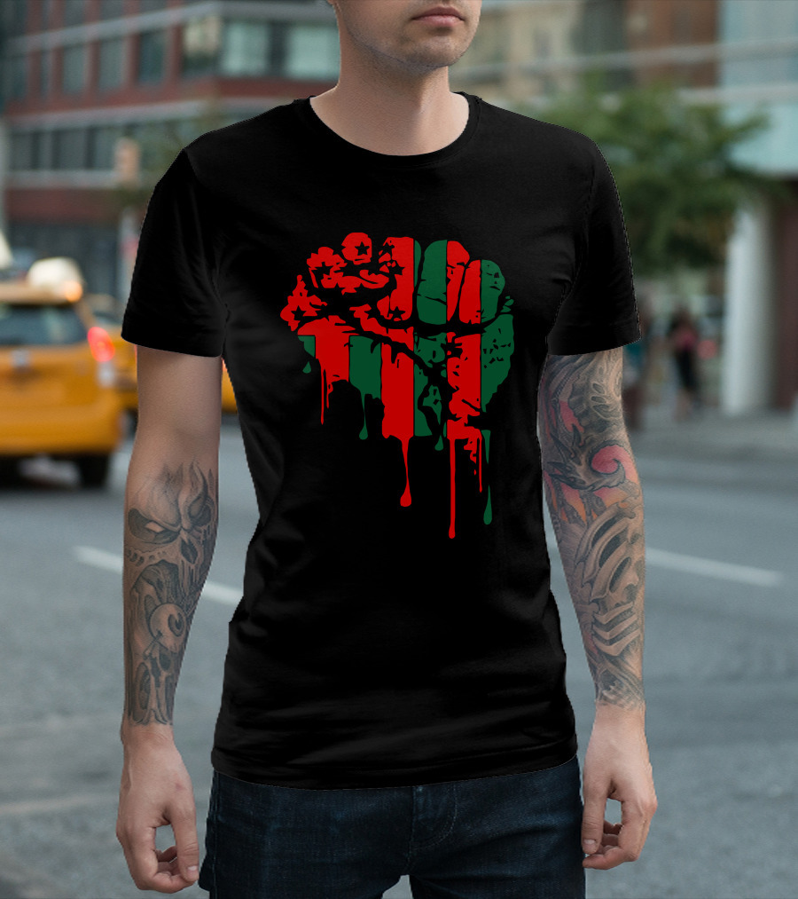 Rbgfor Life Red Green Black Power Fist T-Shirt