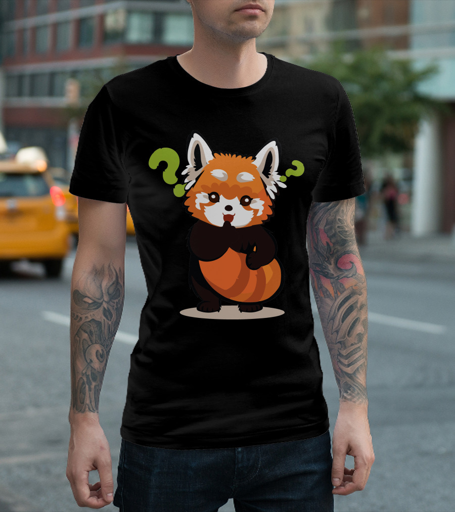 Red Fox Curious Cartoon Illustration T-Shirt