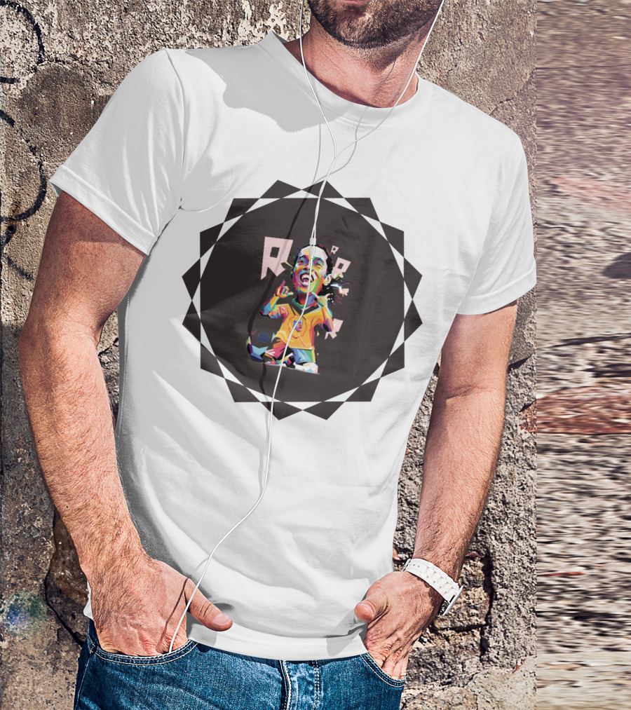 Ronaldinho Anime Polygon Art Brazil Soccer T-Shirt