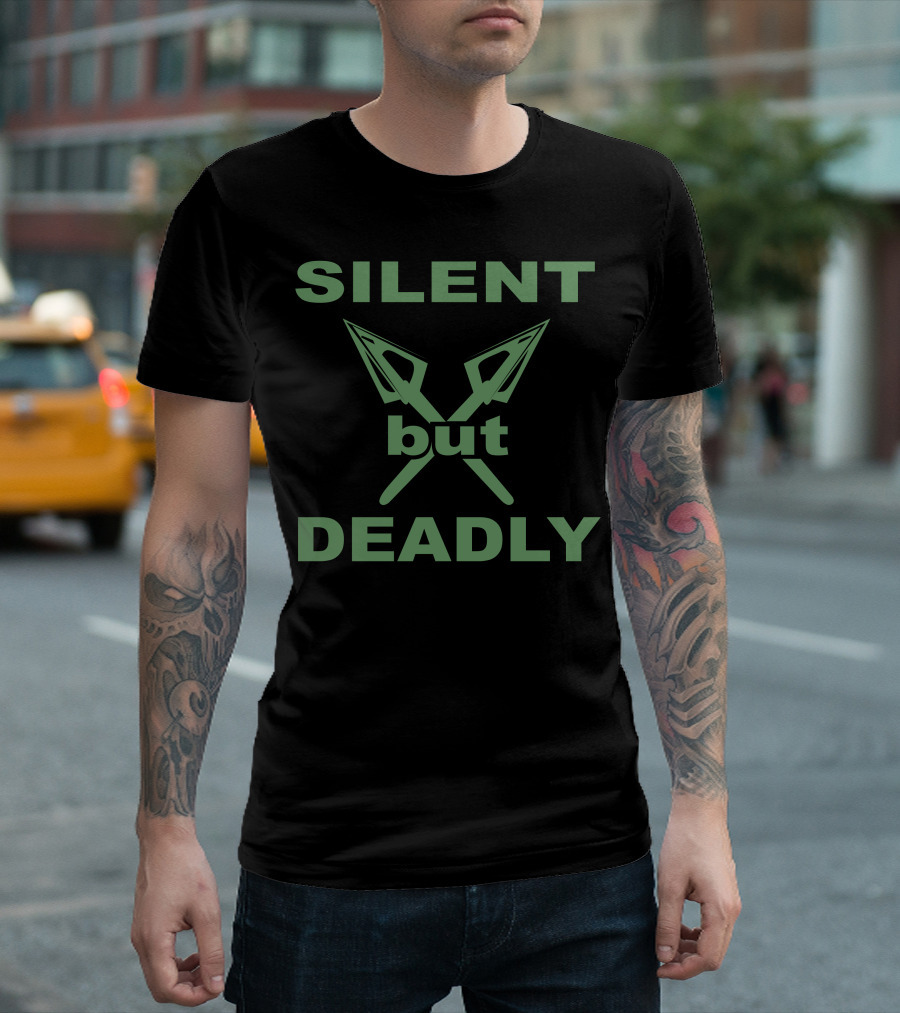 SILENT BUT DEADLY Dual Crossed Broadhead Arrows T-Shirt
