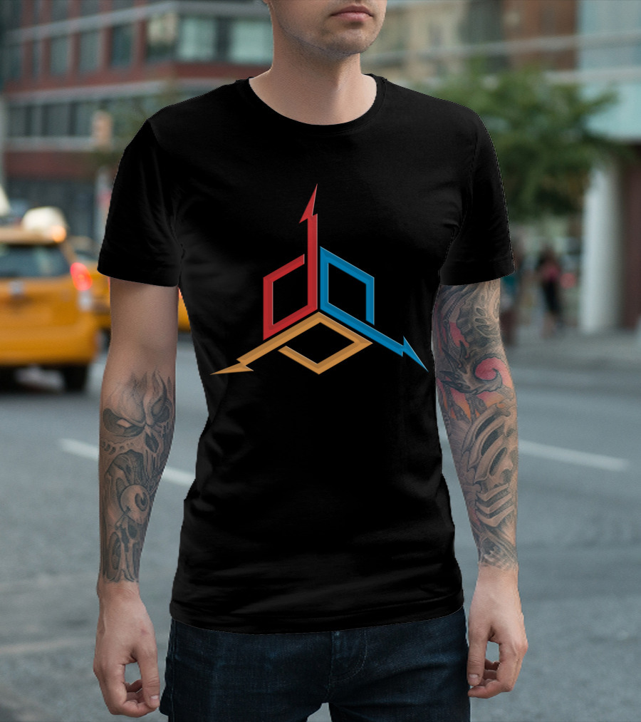 Simple That Is Cool Geometric Abstract Symbol in Red Blue Yellow T-Shirt