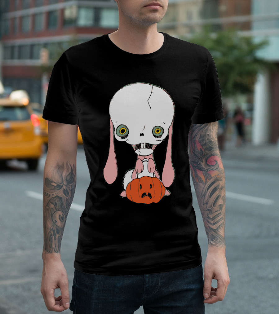 Skull Bunny With Pumpkin Head T-Shirt