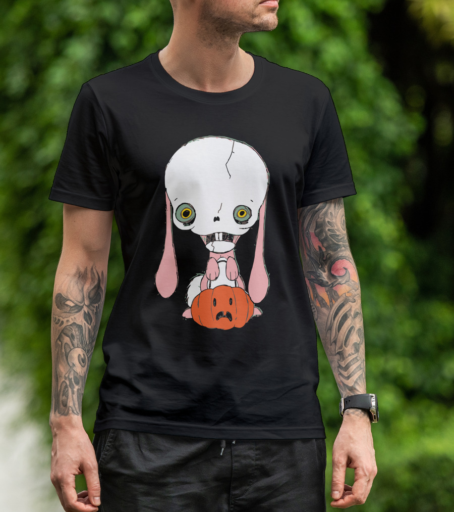 Skull Bunny With Pumpkin Head T-Shirt