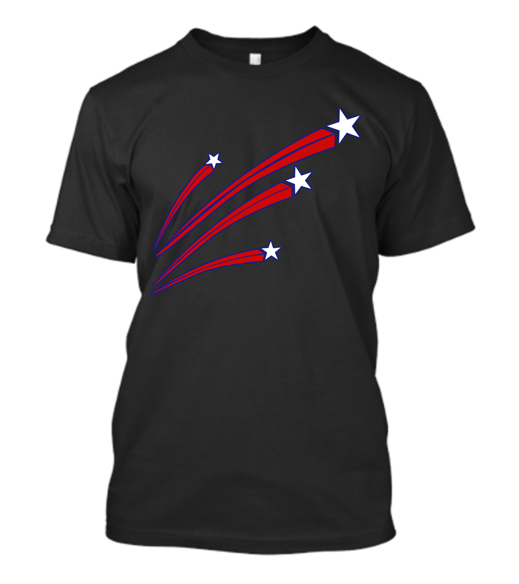 Stars And Stripes Red White Blue Shooting Stars T-Shirt