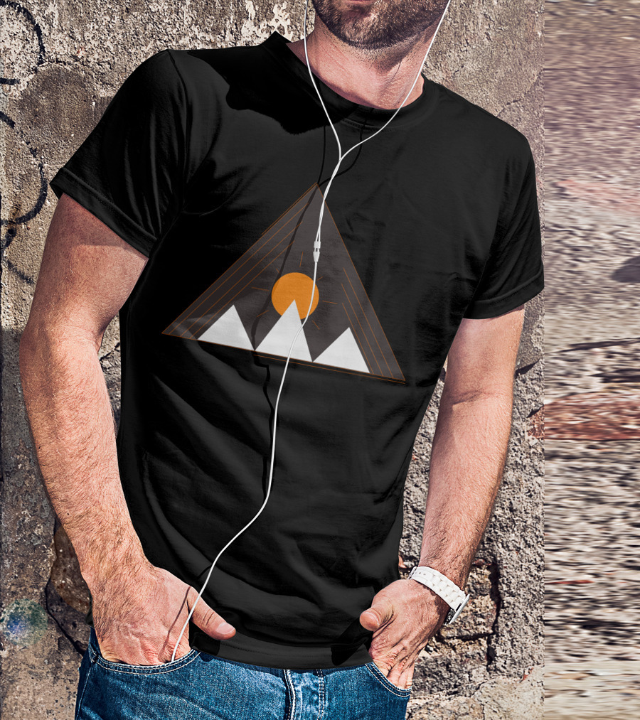 Sun Treenity Mountains Triangle Sunburst T-Shirt
