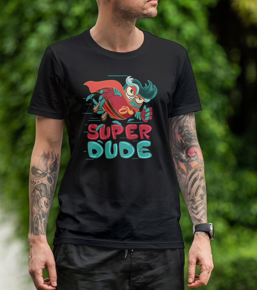 Super Dude Flying Owl Superhero Adventure T-Shirt