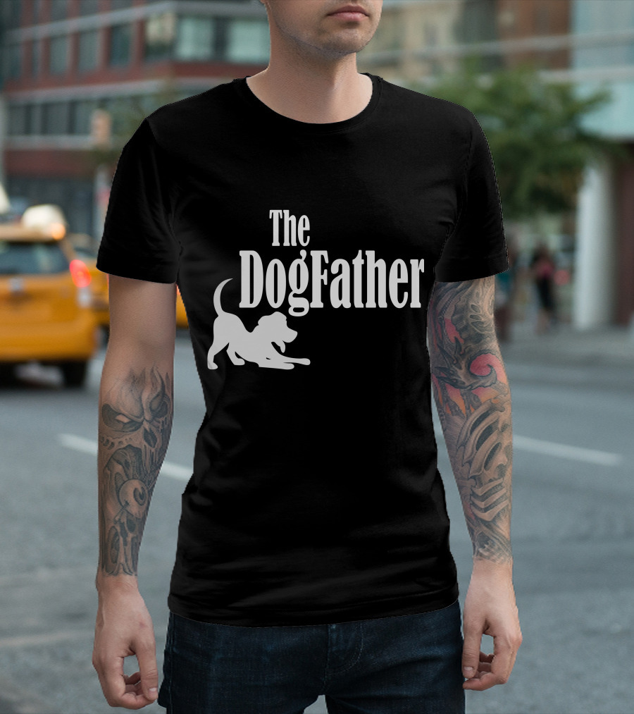 The Dogfather Playful Dog Silhouette Classic Pastiche T-Shirt