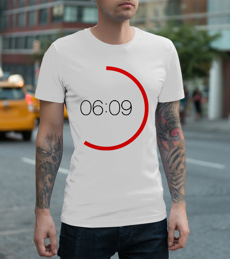 06:09 Time Check Red Semi-Circle T-Shirt