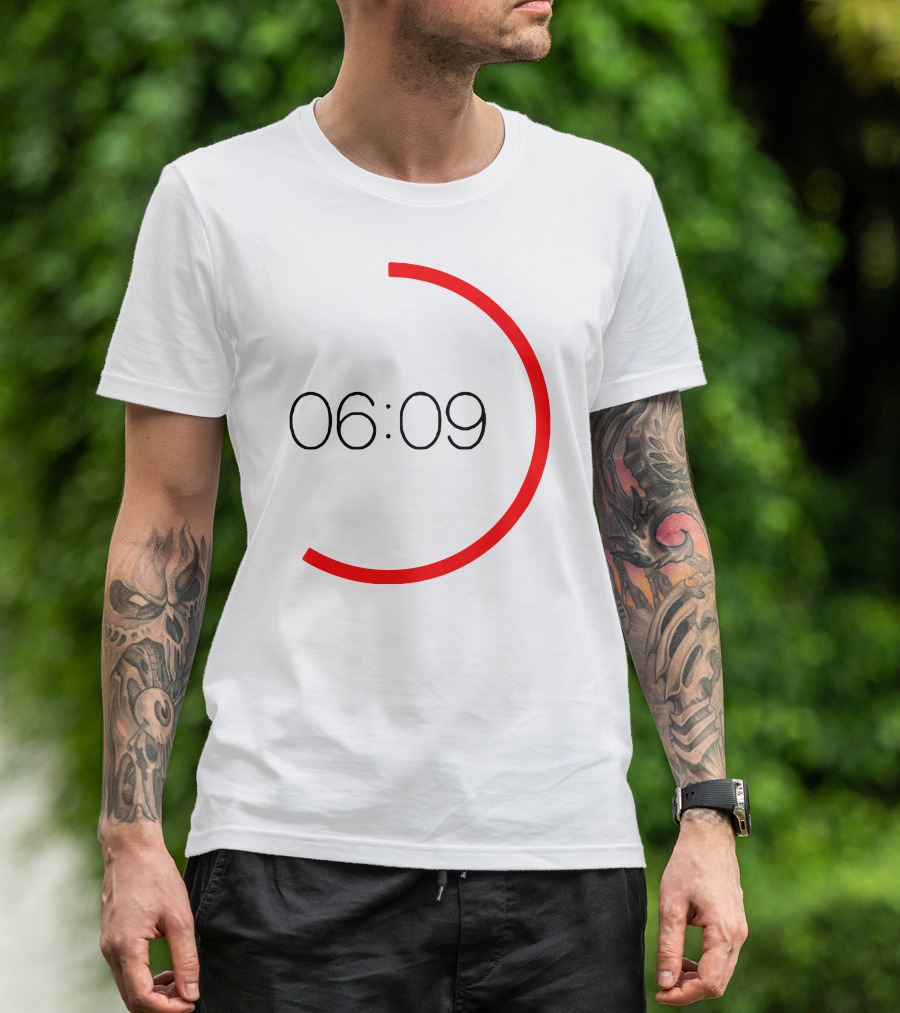 06:09 Time Check Red Semi-Circle T-Shirt