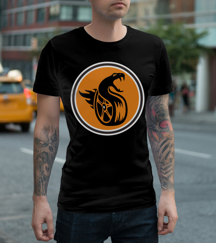 Turbo Snake Flaming Tire Badge T-Shirt
