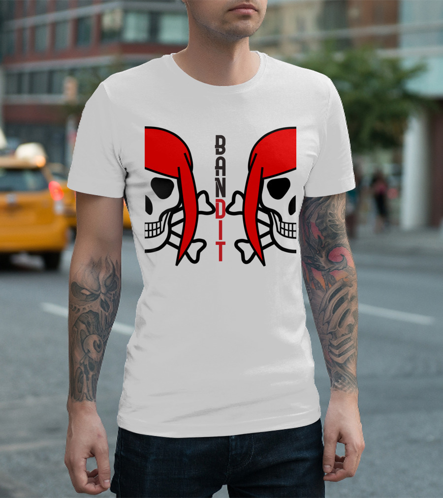 Bandit Woman Prank Skull with Red Hair T-Shirt