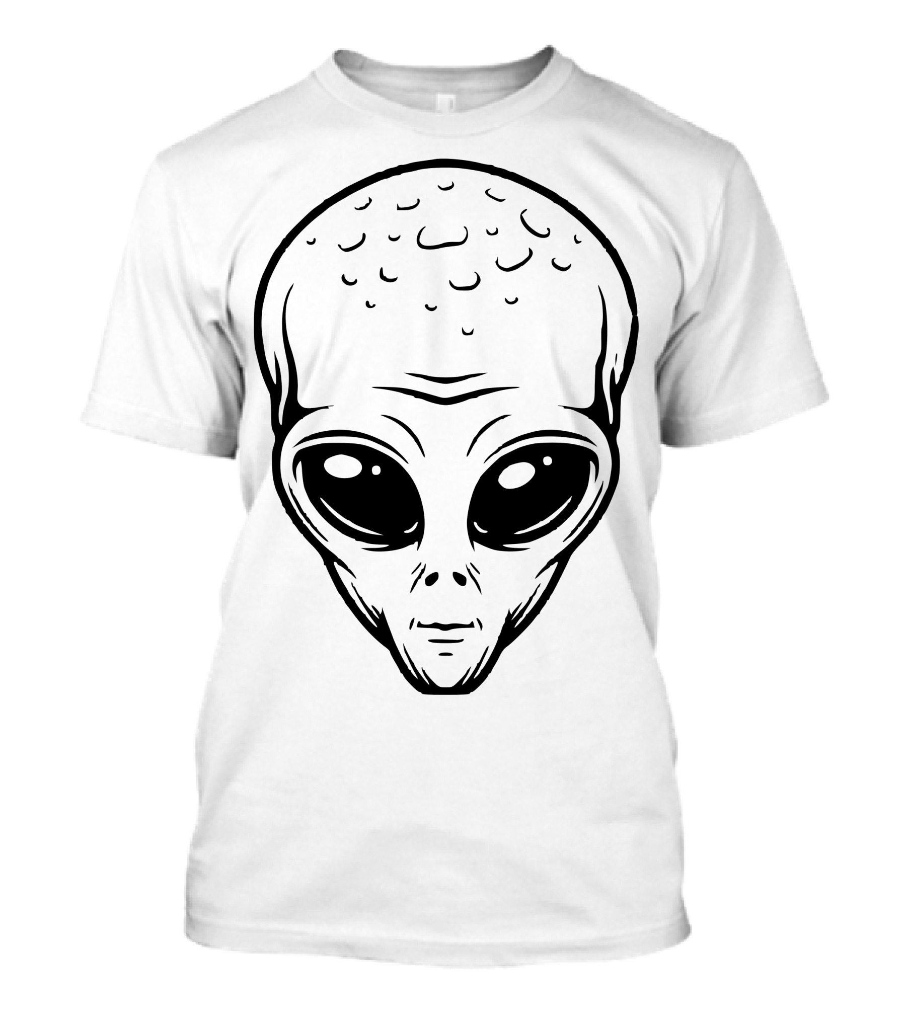 Alien Head Extraterrestrial Face With Large Eyes T-Shirt