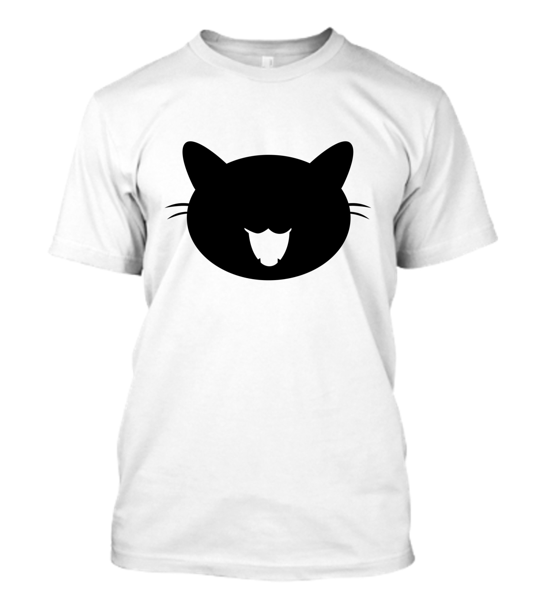Black Cat Silhouette Animal Face T-Shirt