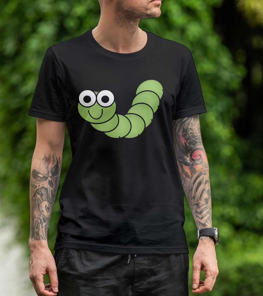 Happy Green Caterpillar Smile T-Shirt