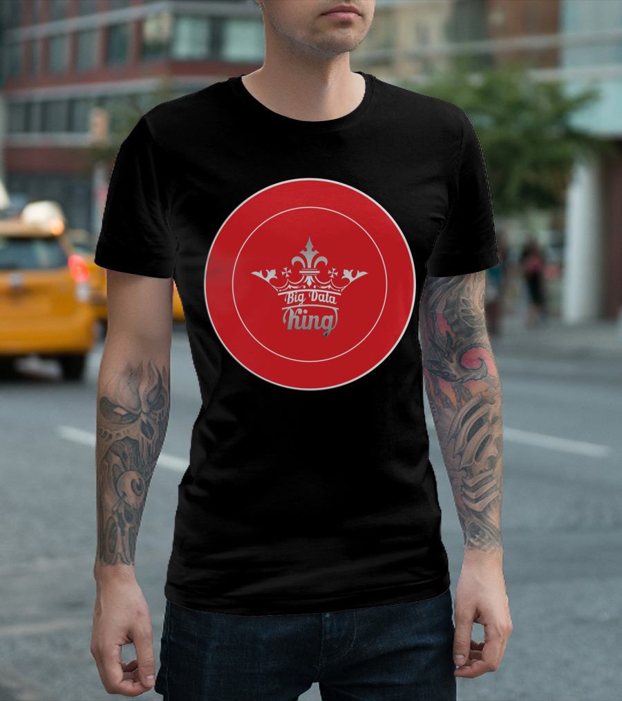 Big Data King in Crown Emblem Circle T-Shirt