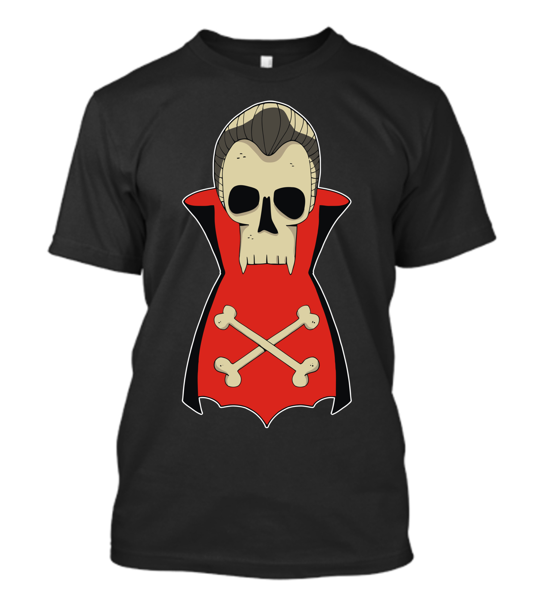 Dracula Skull Crossbones Cloak Halloween T-Shirt