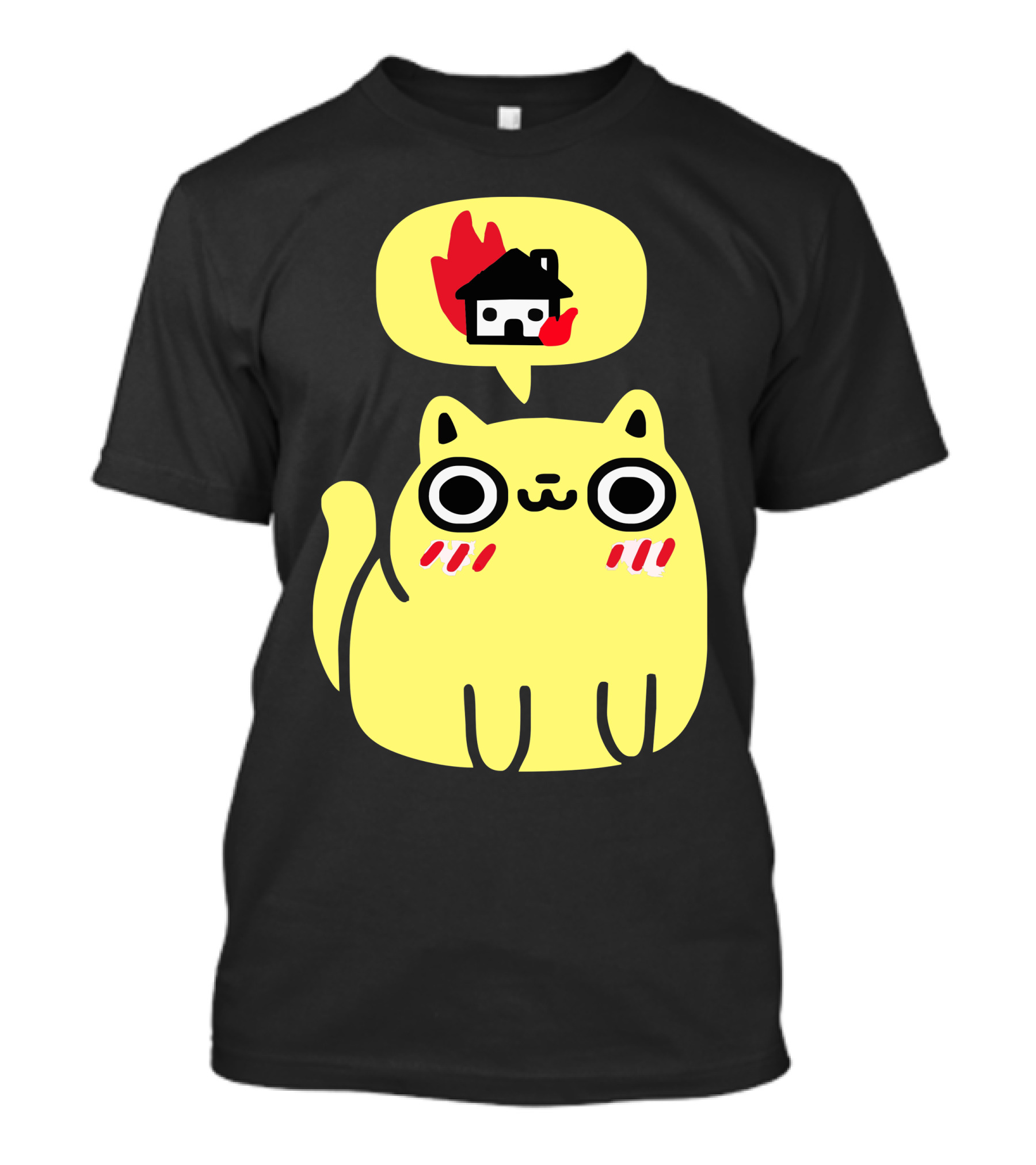 Cat With Firehouse Thought Bubble Dreaming Of Destruction T-Shirt