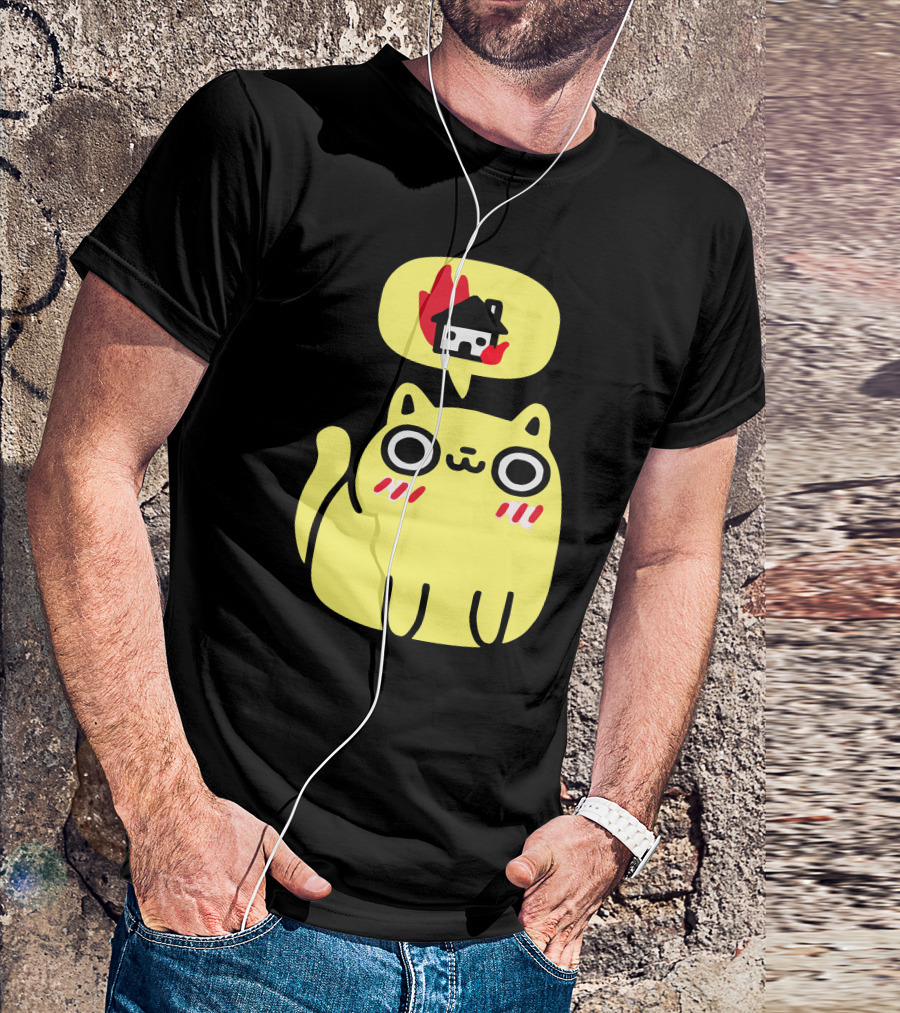 Cat With Firehouse Thought Bubble Dreaming Of Destruction T-Shirt