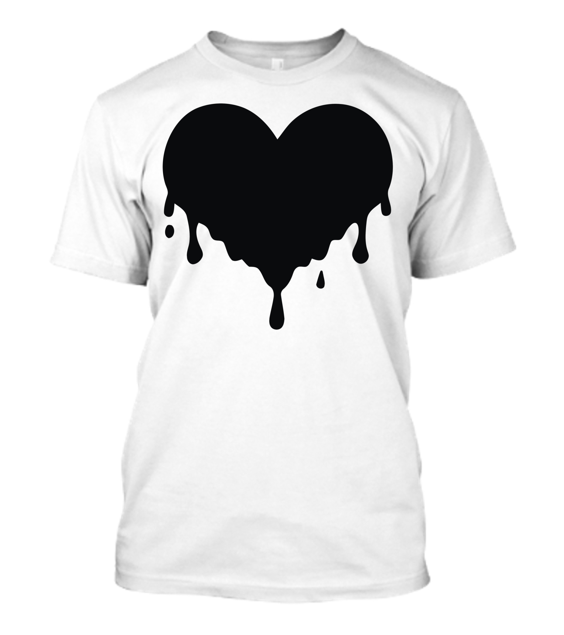 Dripping Heart Melting Heart Black T-Shirt