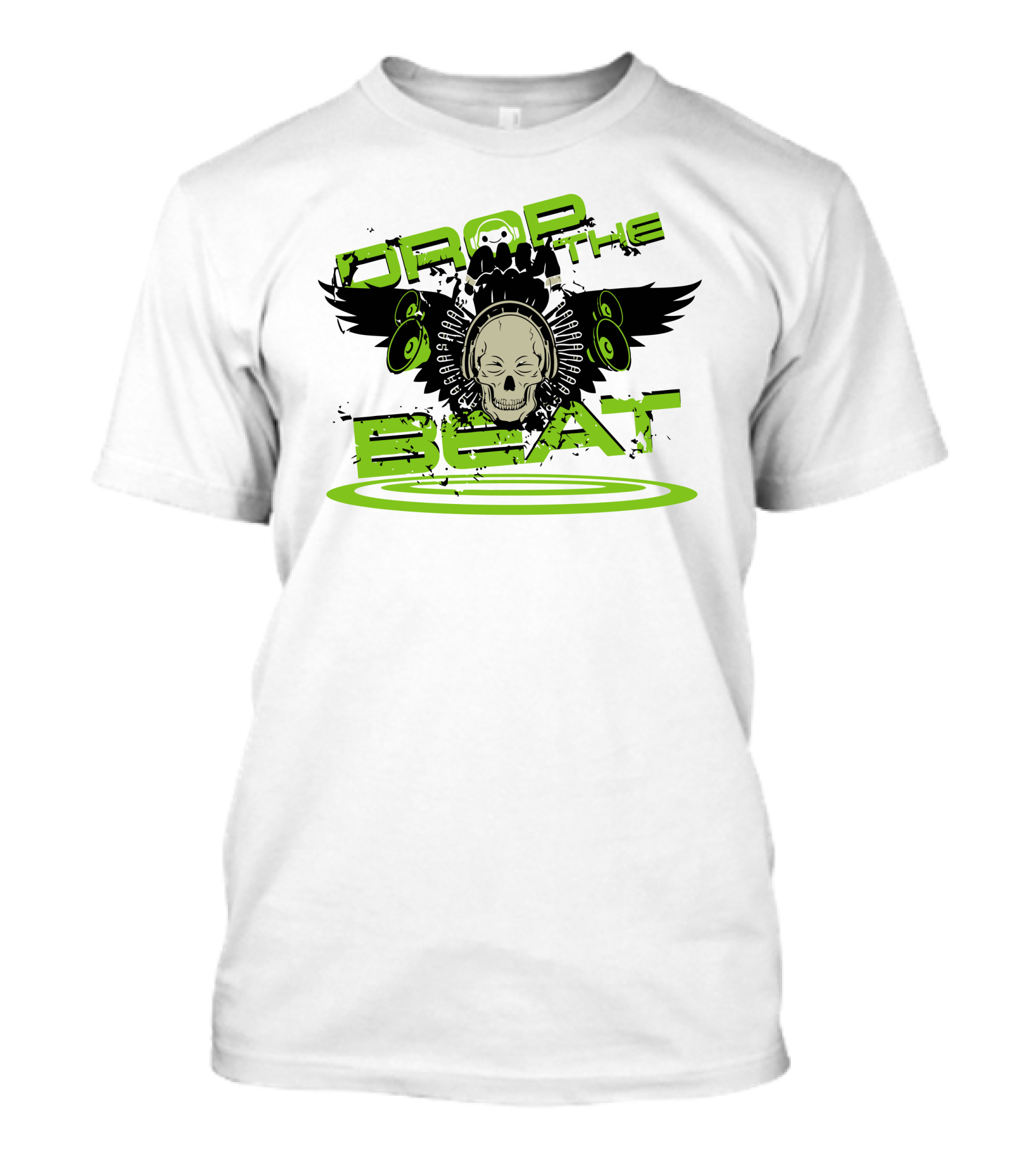 Drop The Beat Skull Headphones Speakers T-Shirt